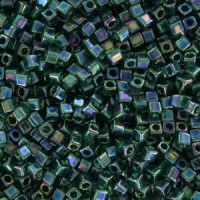 Miyuki square - cubes 1.8mm kralen - Transparent emerald rainbow ab SB18-289